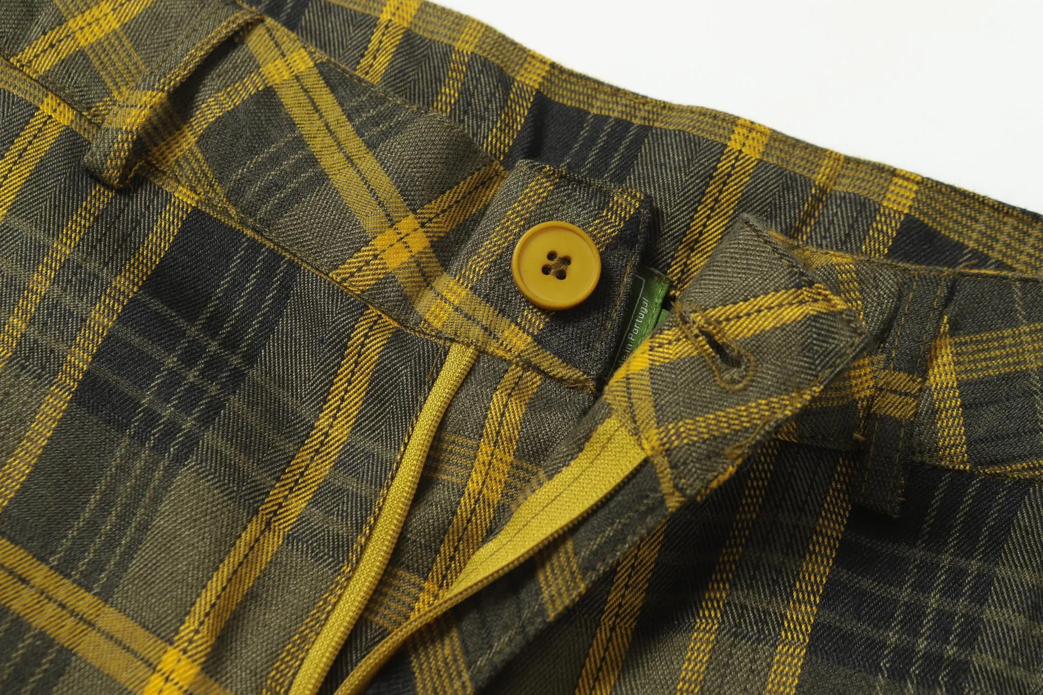 P156 8613 DENIM TEARS kapok European and American fashion brand high-quality plaid long-sleeved shirt set Color Red Gray Yellow Size S-XL